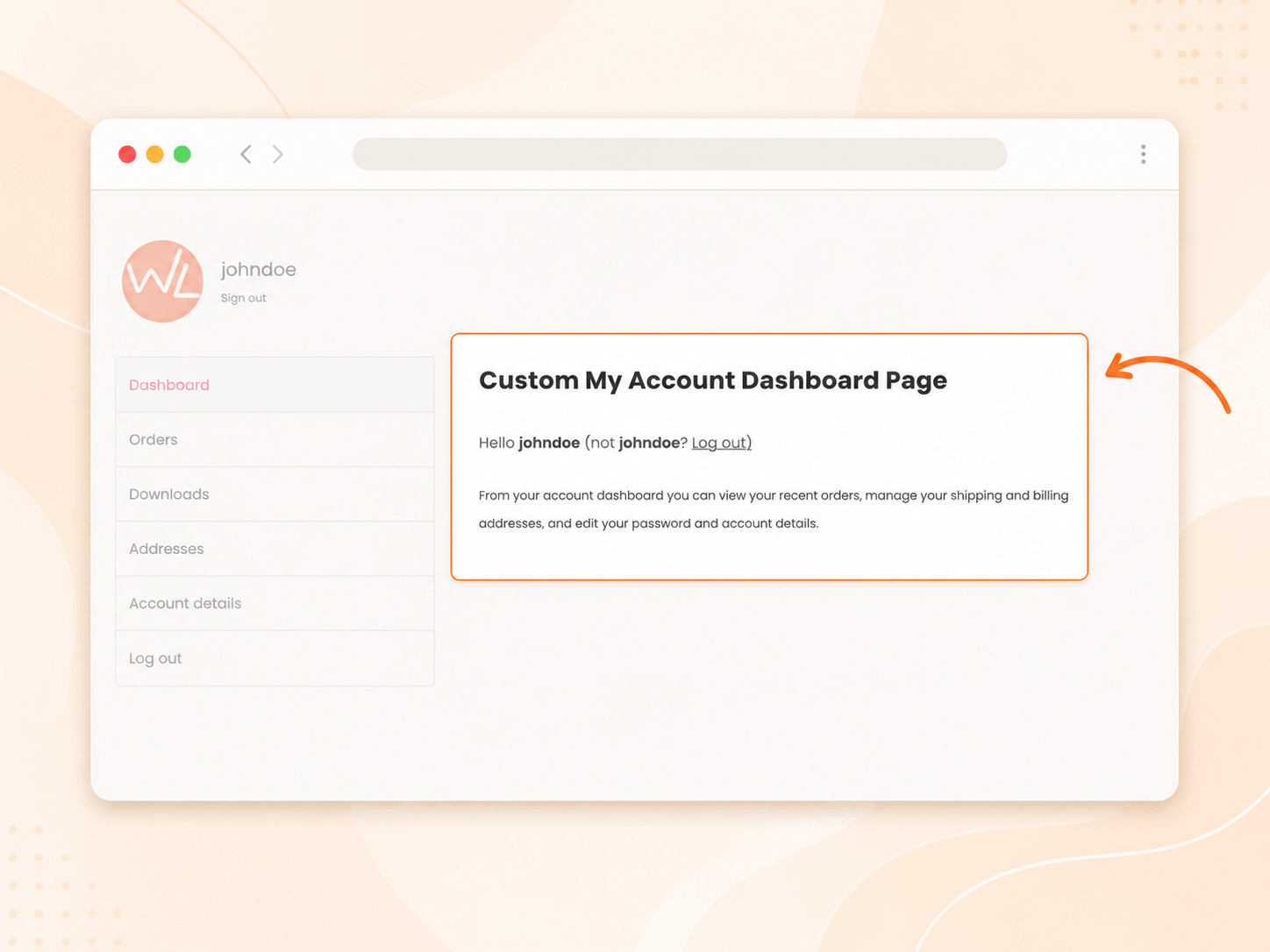 My account dashboard