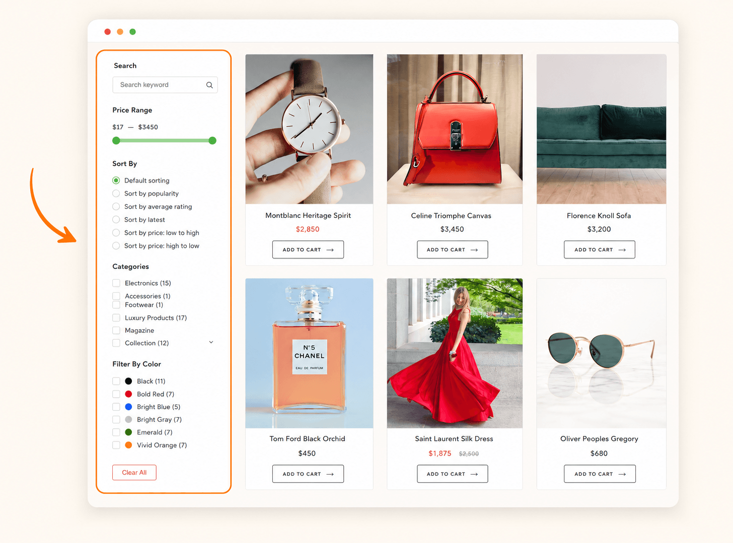 WooCommerce advanced product filter widget for elementor