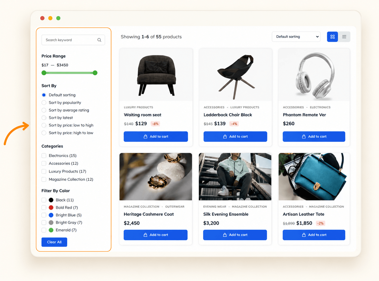 Elementor widget product filter for WooCommerce