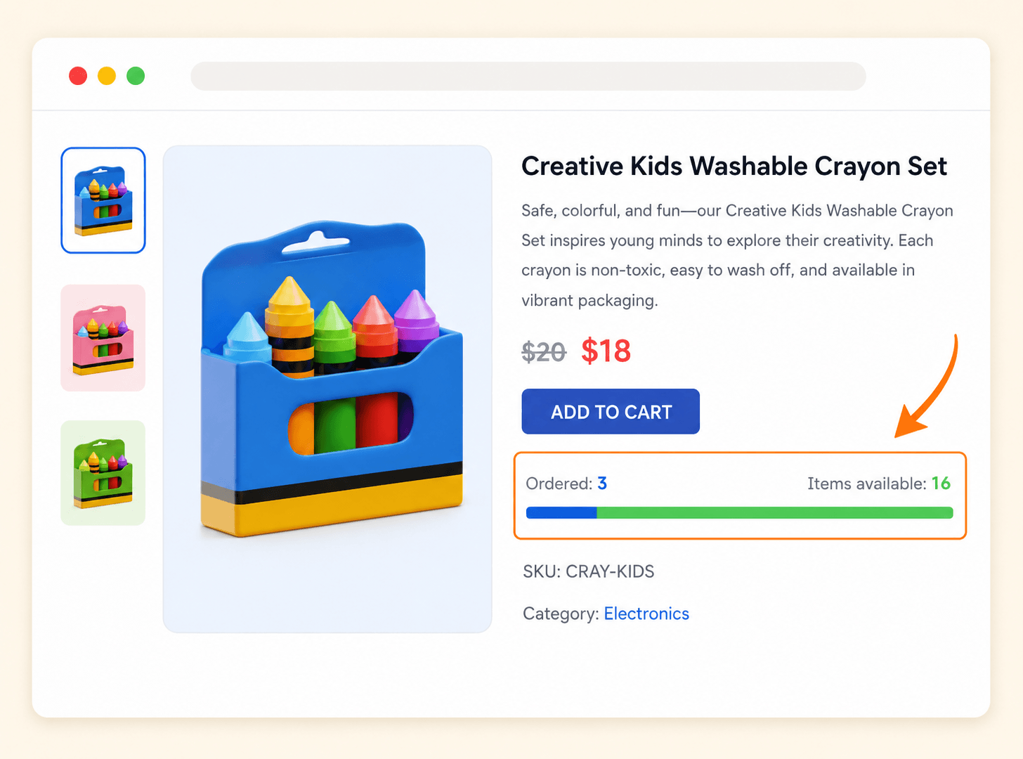 product stock widget WooCommerce