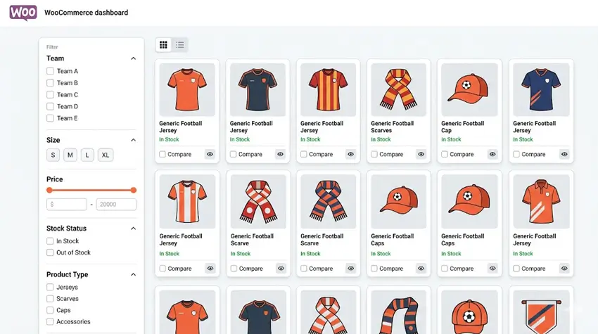 WooCommerce World Cup Product Filtering
