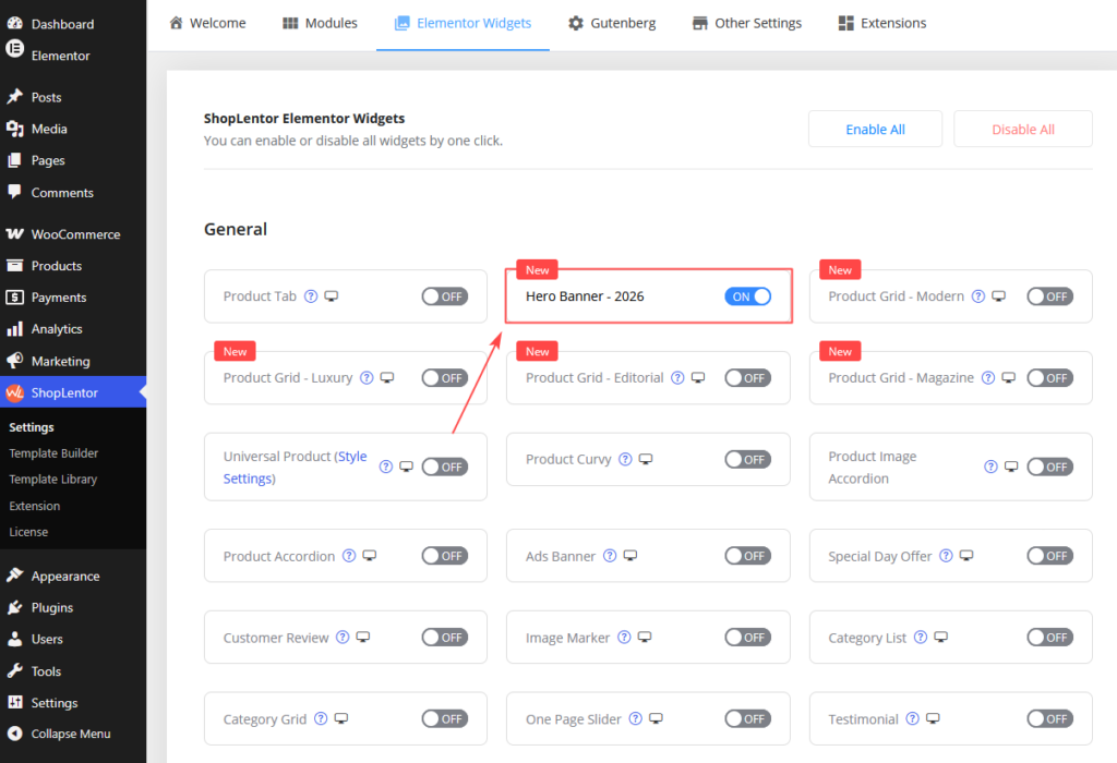 Hero Banner – 2026 widget for Elementor